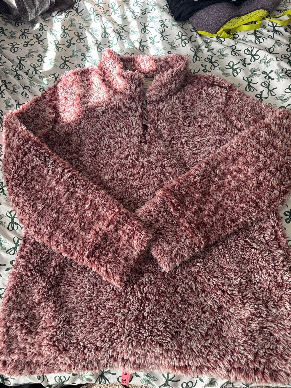 Weatherproof sz XL Plush Teddy Quarter-Zip Lined Pullover GUC B87